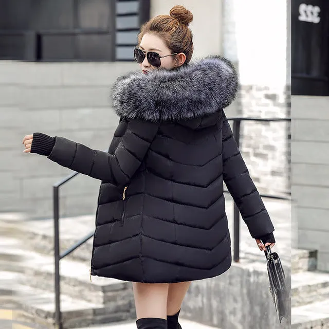 2018 Fashion Wadded jacket Female Coat Women Winter New Slim Warm Down cotton clothing Long sleeve Coat Winter Jackets