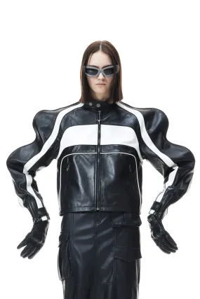 3D Wave Sleeve Short Cortex Coat