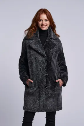 4241 Genuine shearling boyfriend coat