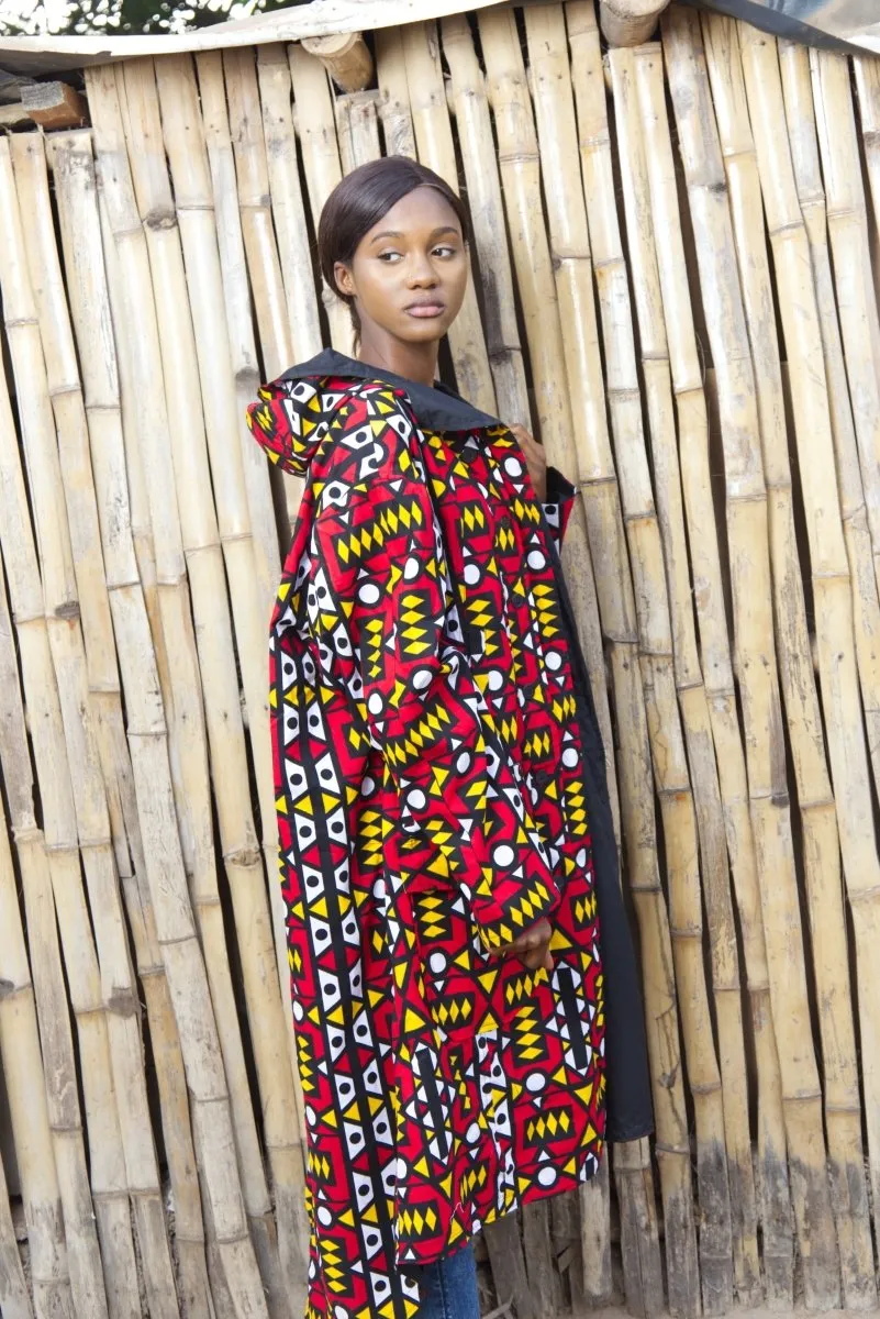 African Summer Coat In Electric Red