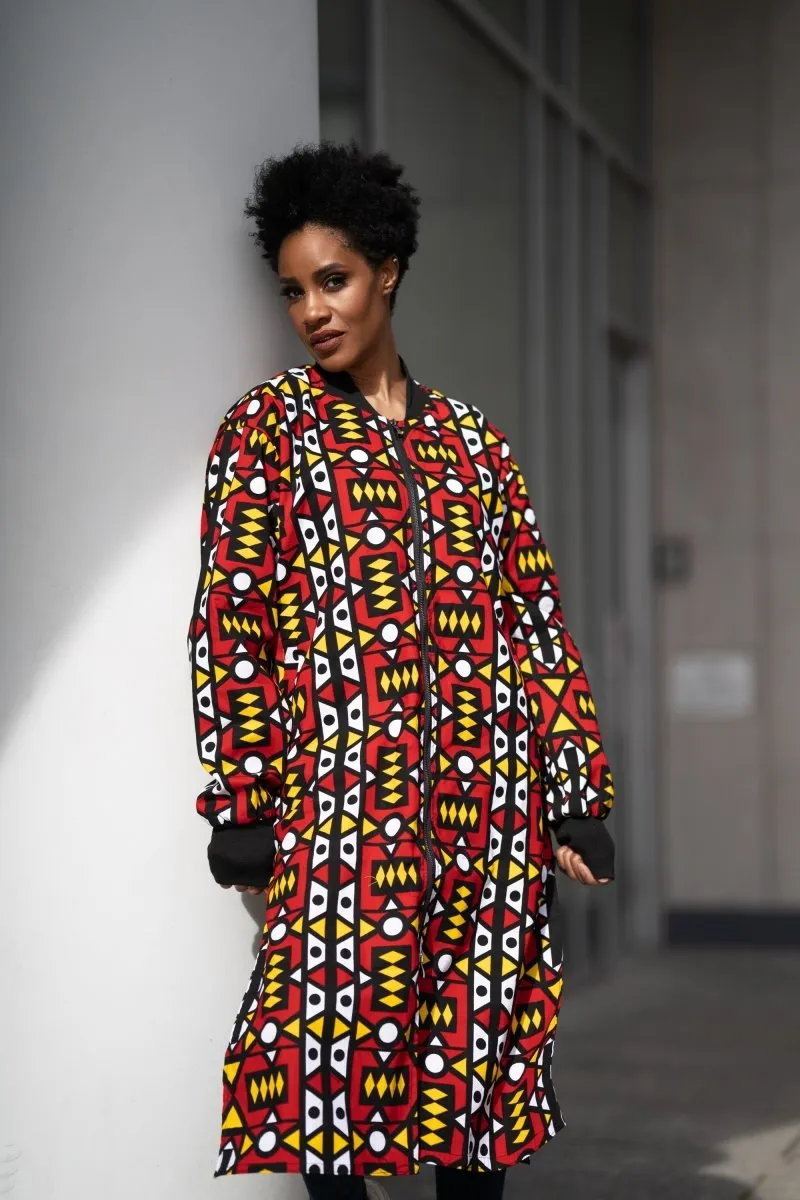 African Summer Coat in Electric Red