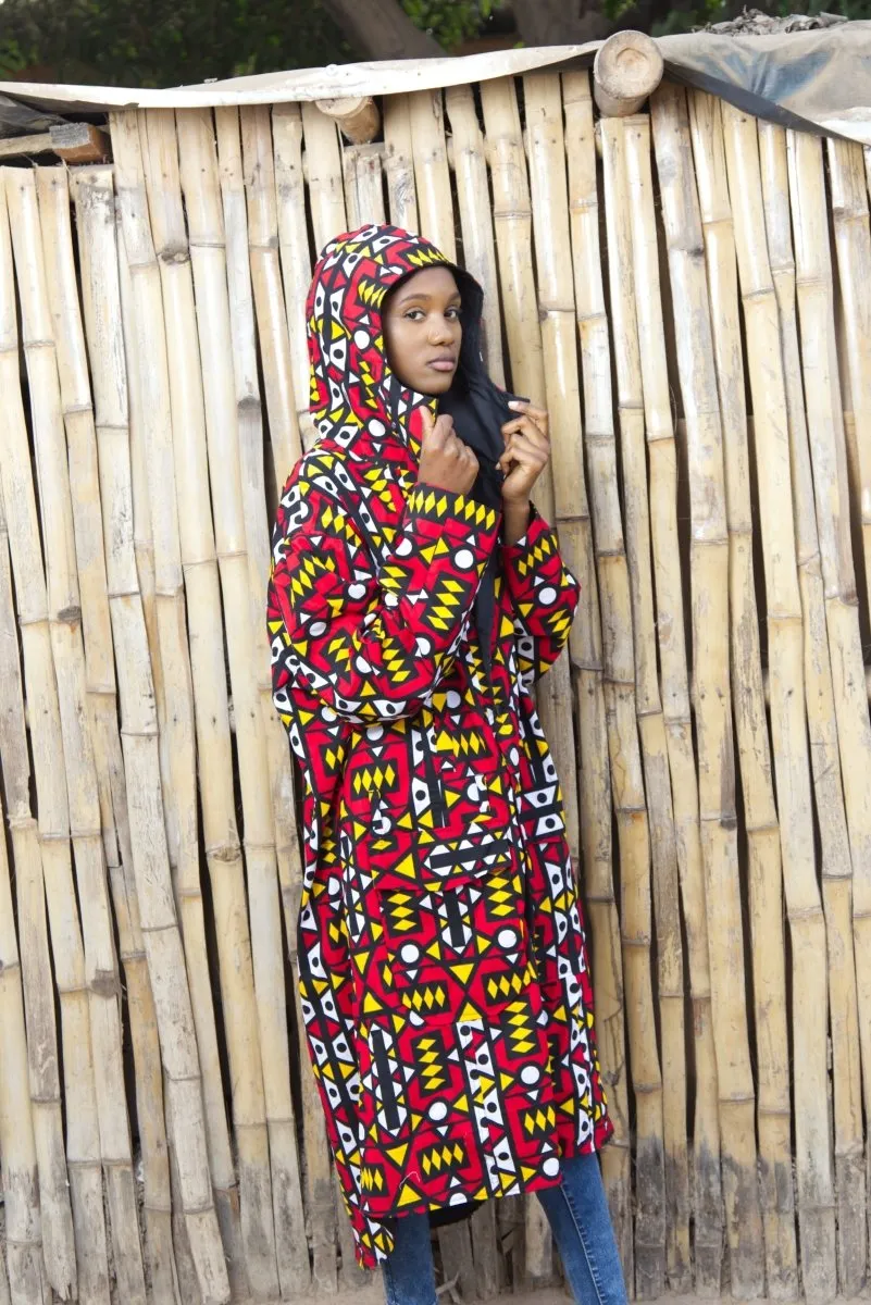 African Summer Coat In Electric Red