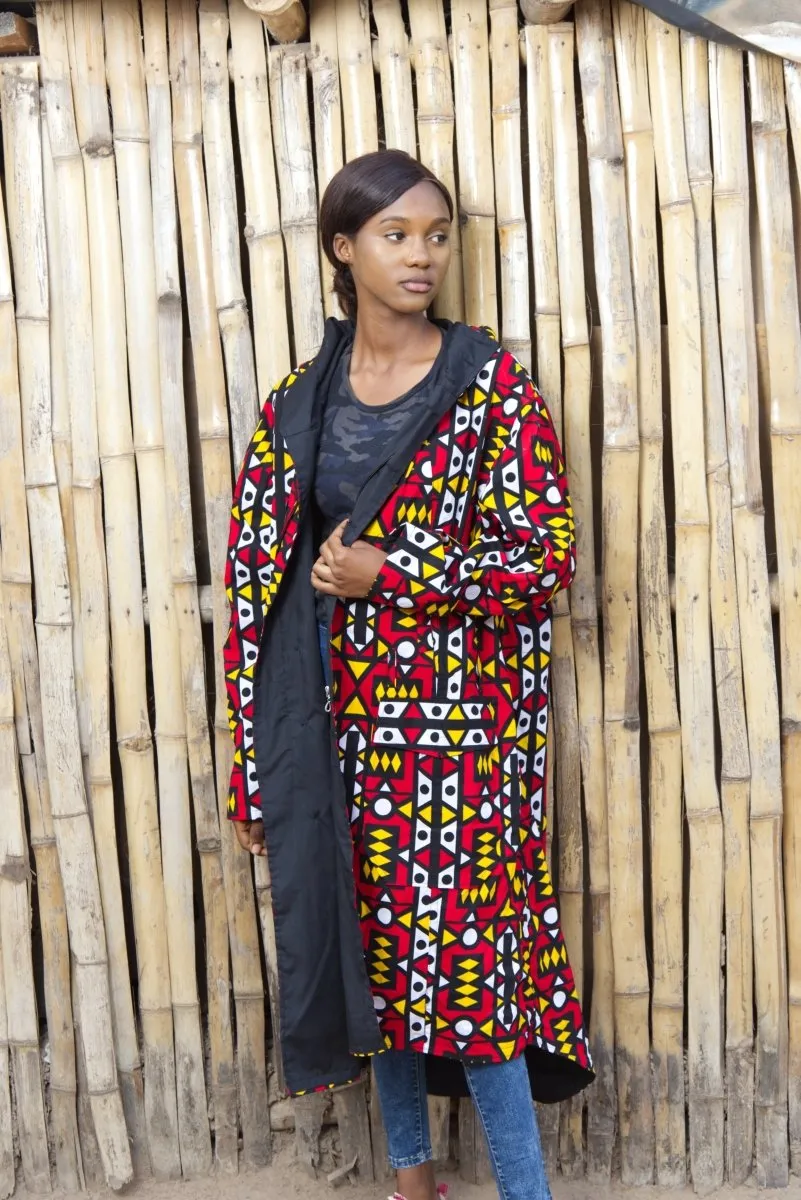 African Summer Coat In Electric Red