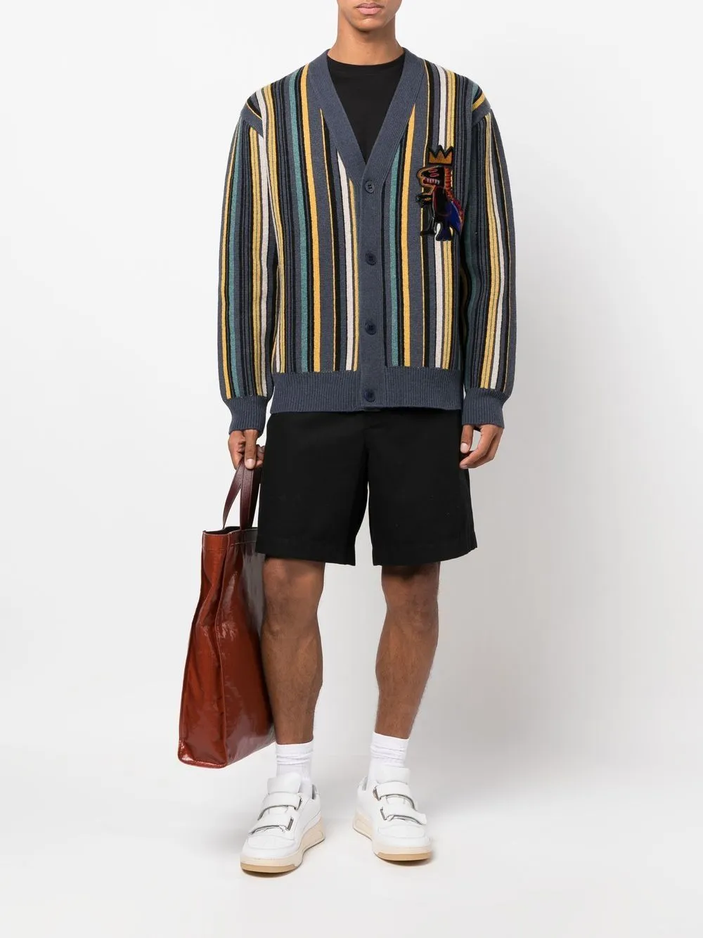 Basquiat Stripe Wool Cardigan