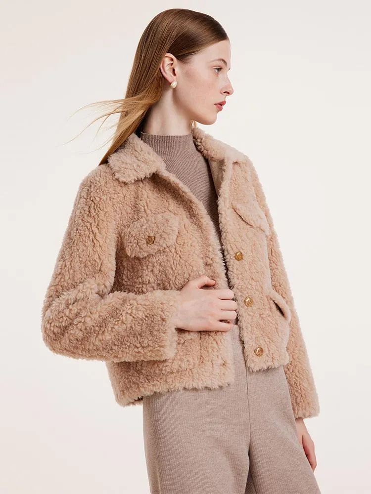 Beige Pure Wool Short Jacket