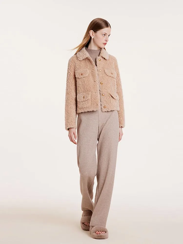 Beige Pure Wool Short Jacket