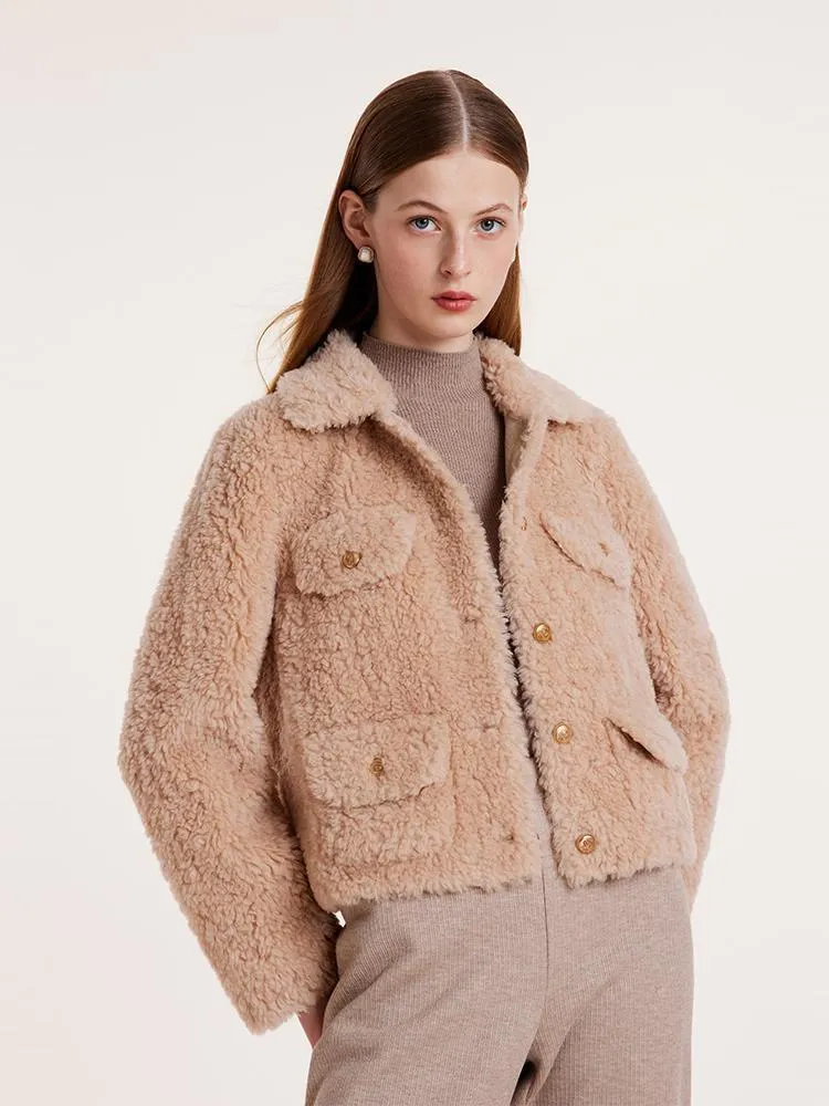 Beige Pure Wool Short Jacket