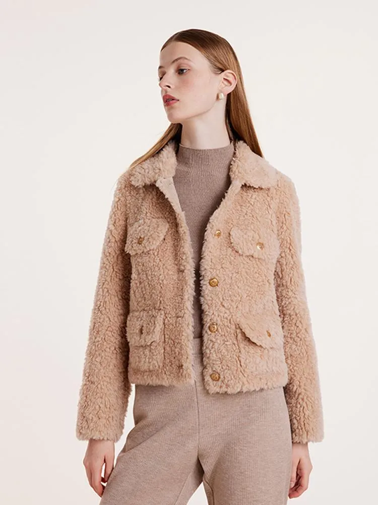 Beige Pure Wool Short Jacket