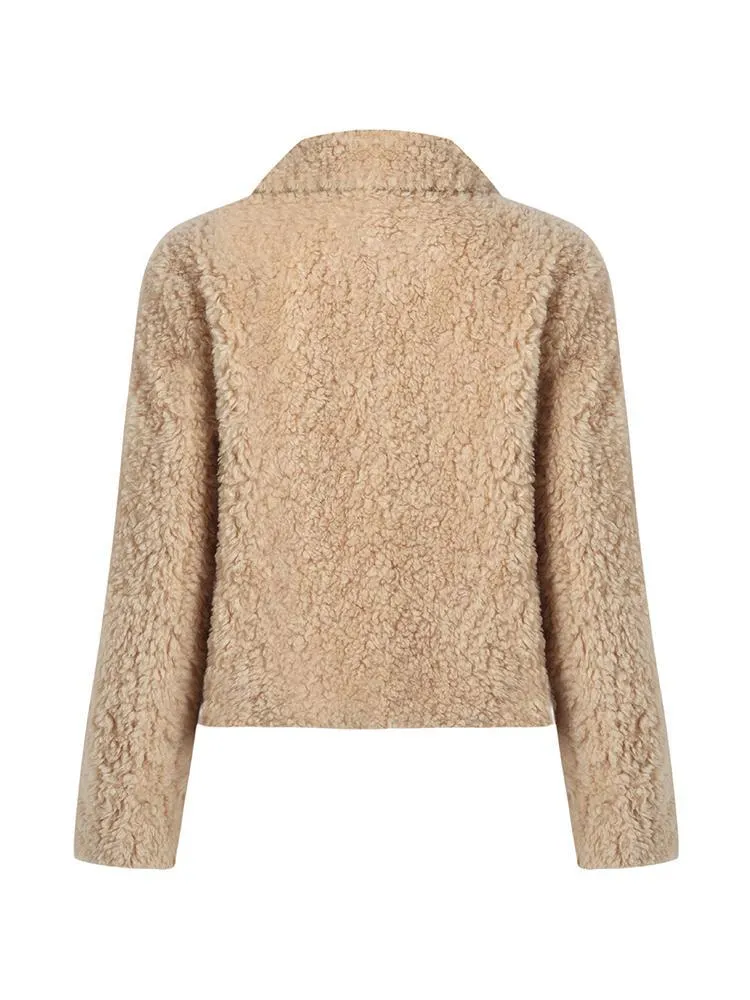 Beige Pure Wool Short Jacket