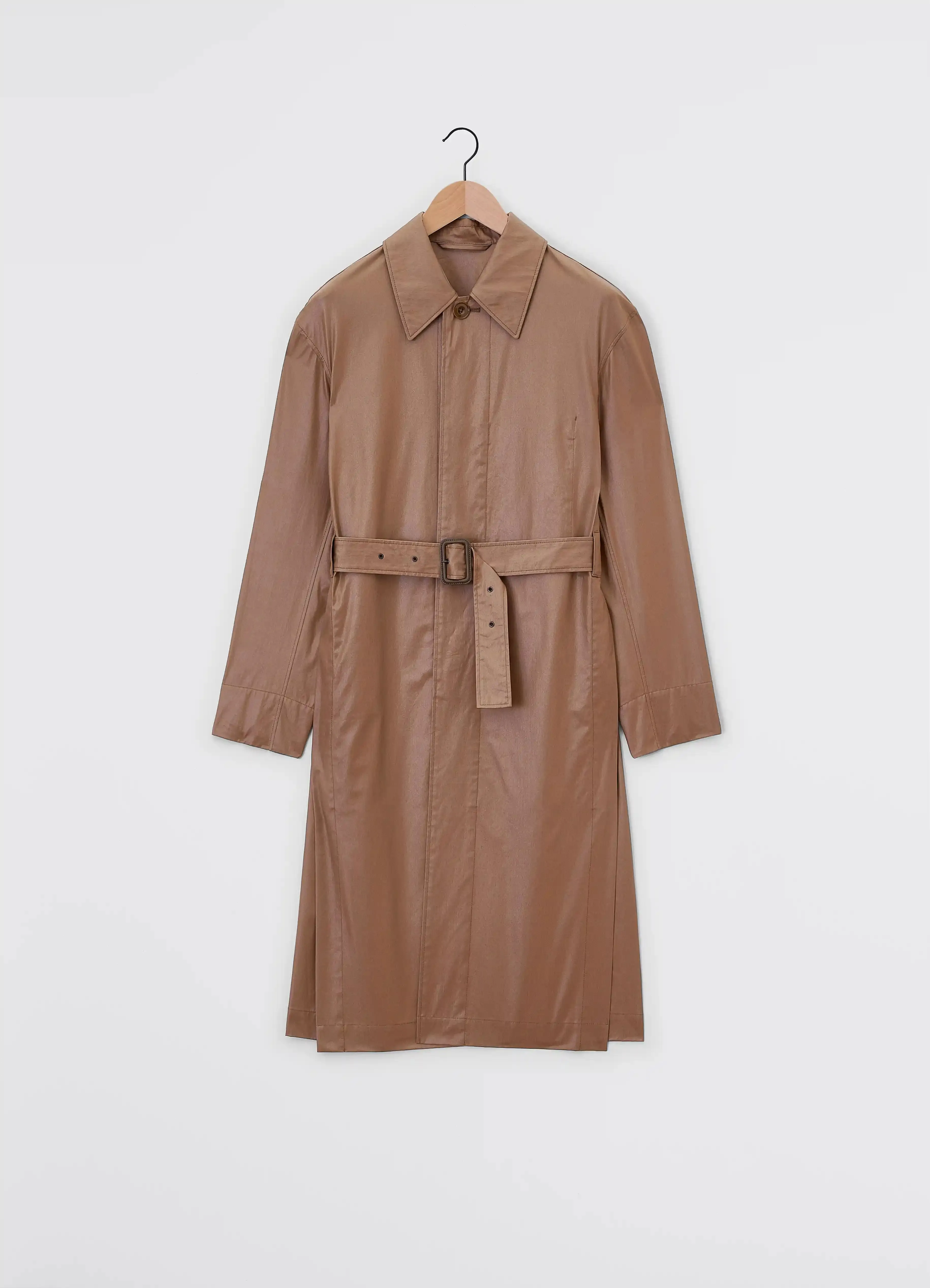 BELTED RAIN COAT WITH SLITS