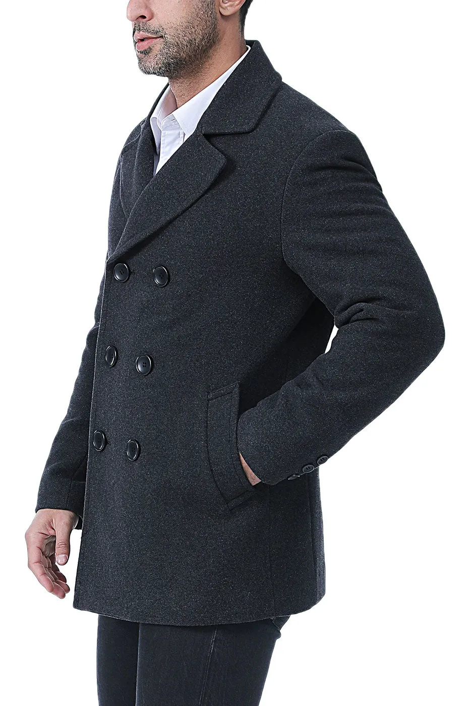 BGSD Men Hugh Wool Blend Pea Coat