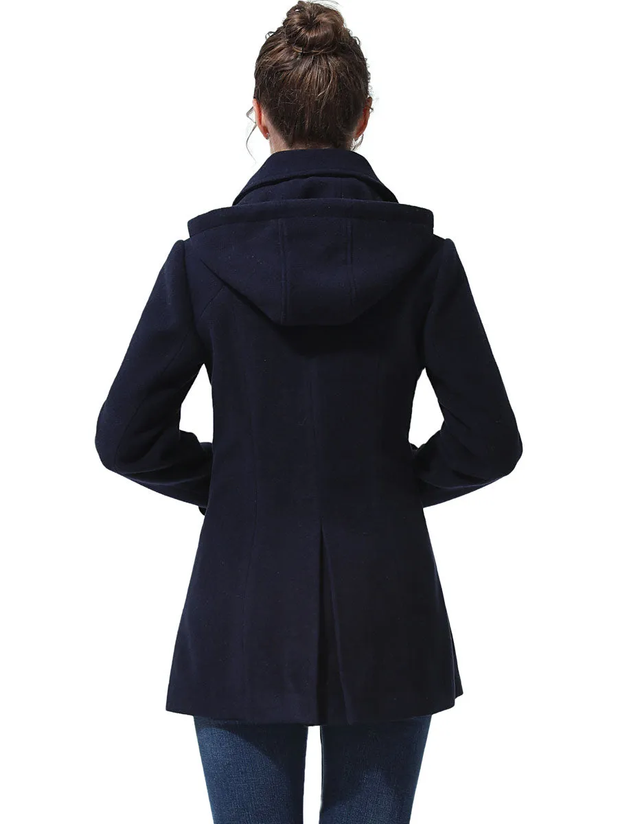 BGSD Women Luz Hooded Wool Pea Coat