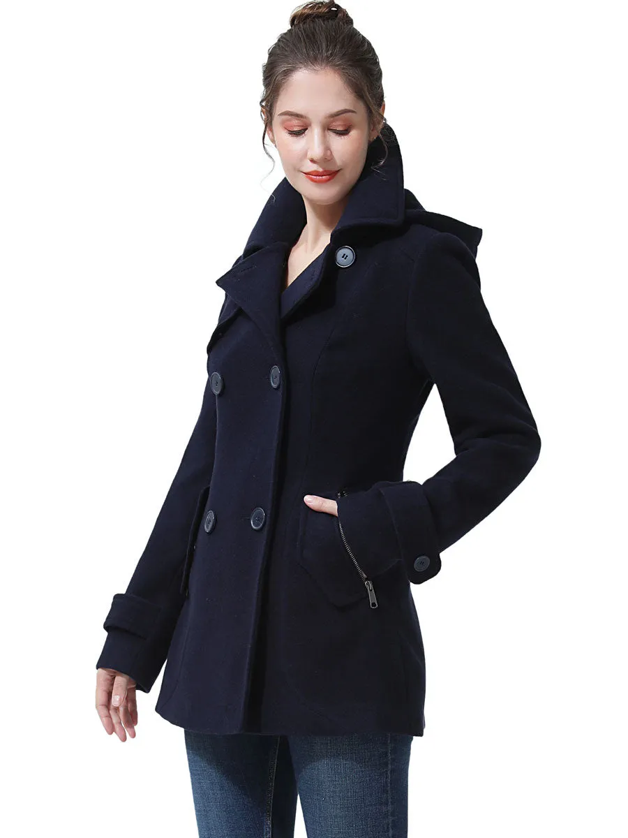 BGSD Women Luz Hooded Wool Pea Coat