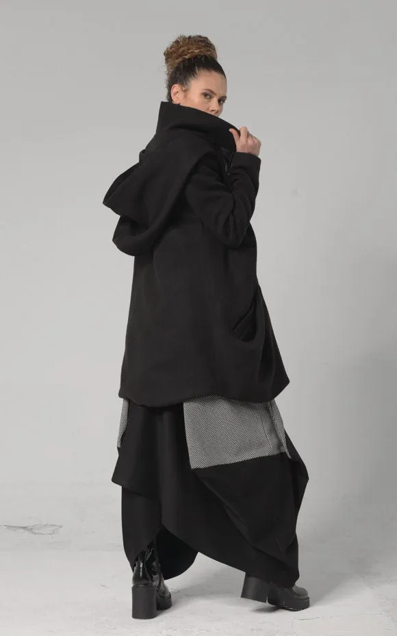 Black Hooded Coat