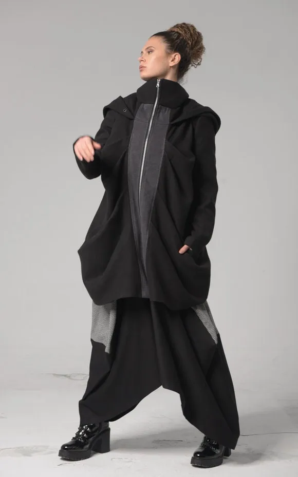 Black Hooded Coat