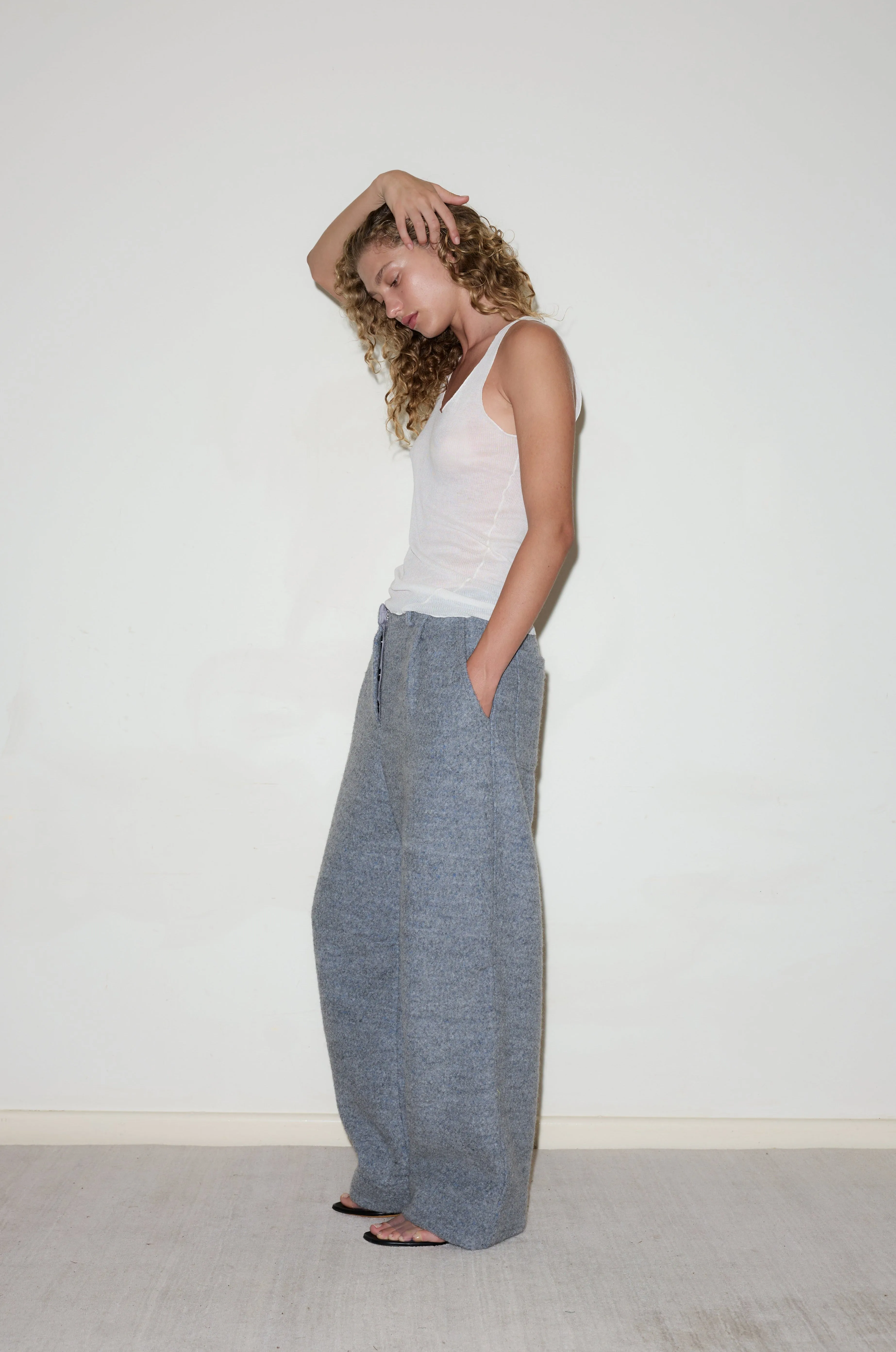 Boiled Wool Pant - Blue Grey