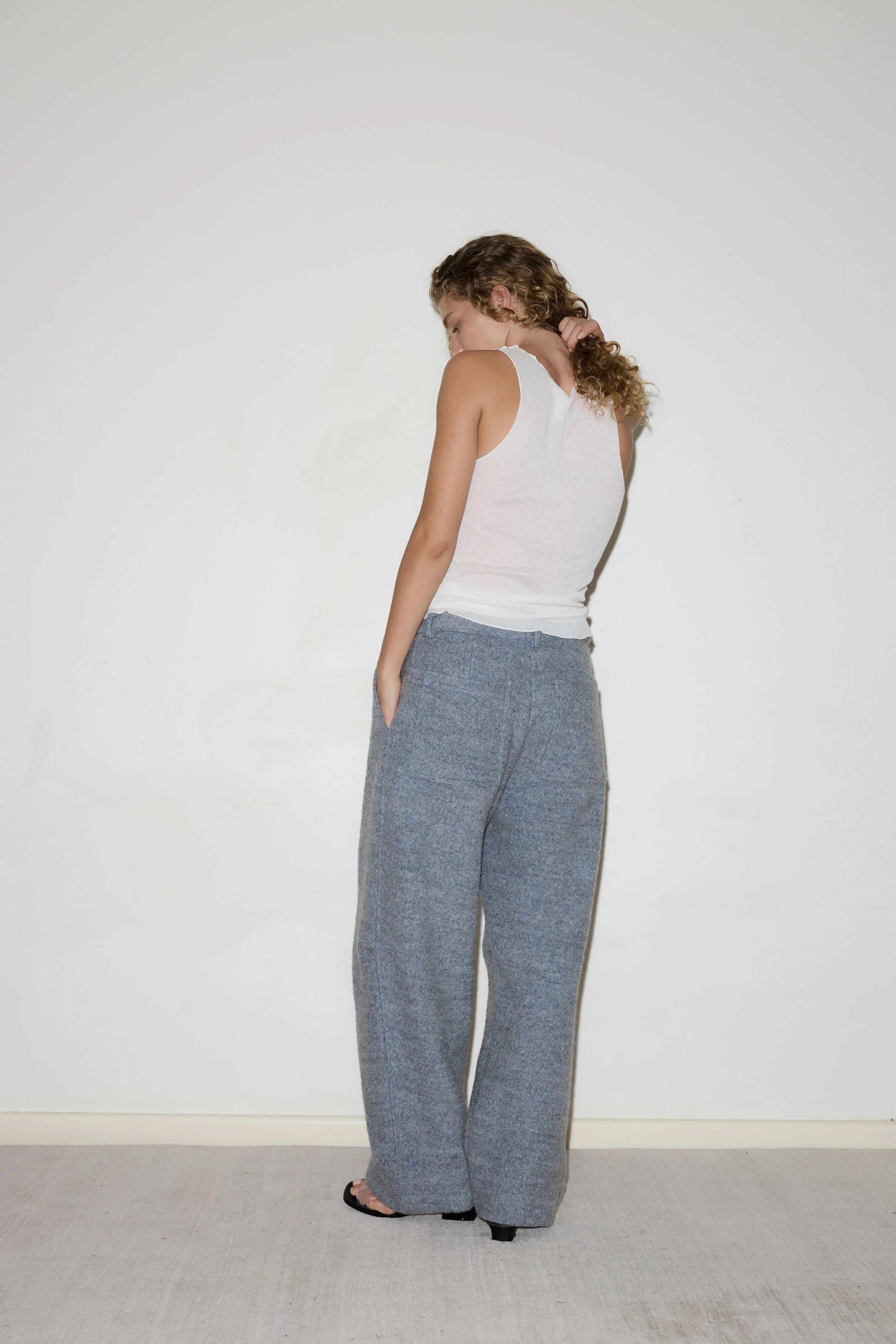 Boiled Wool Pant - Blue Grey