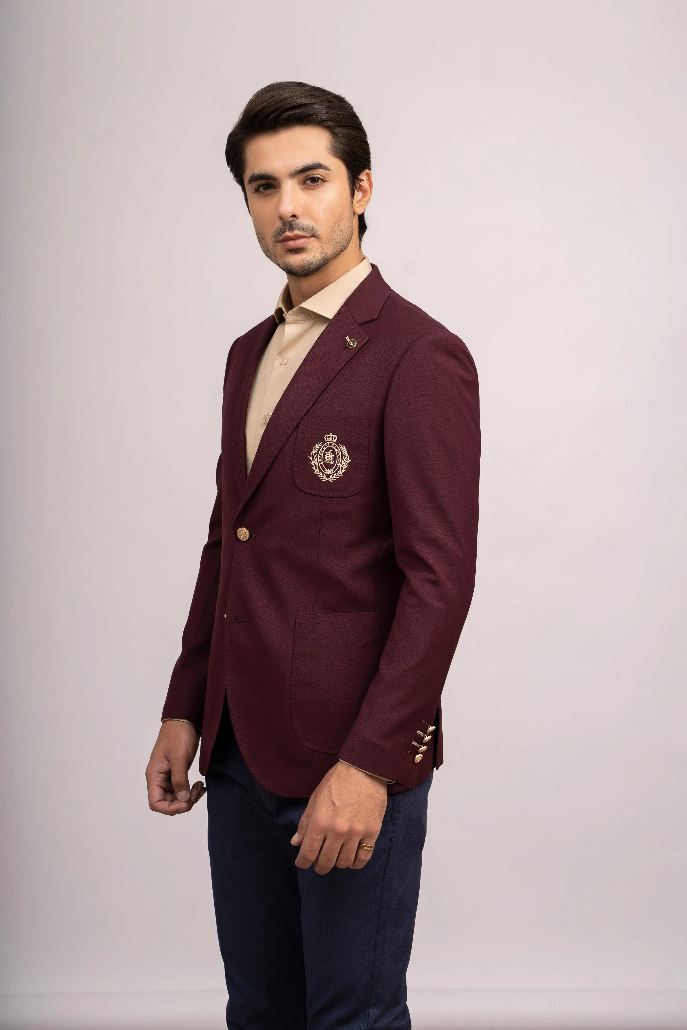 CASUAL COAT SLIM FIT MAROON