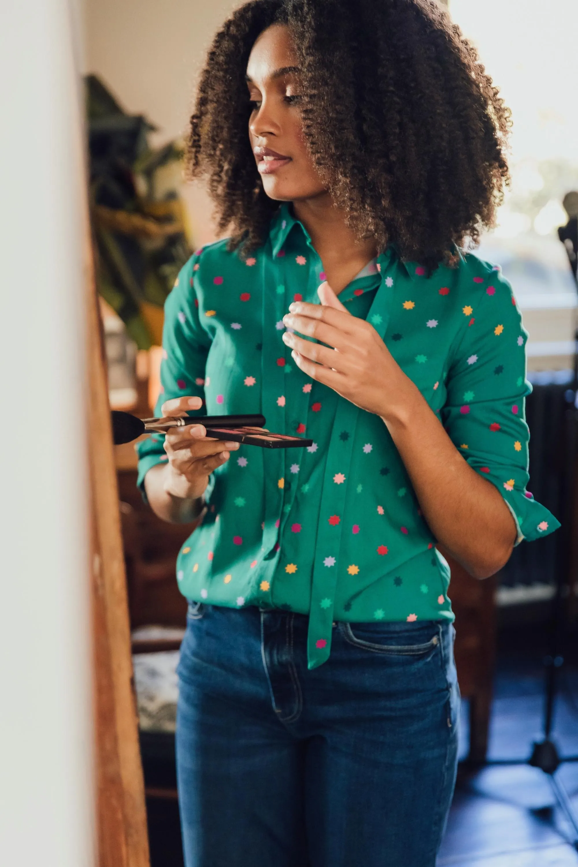 Catrina Shirt - Green, Winter Starburst