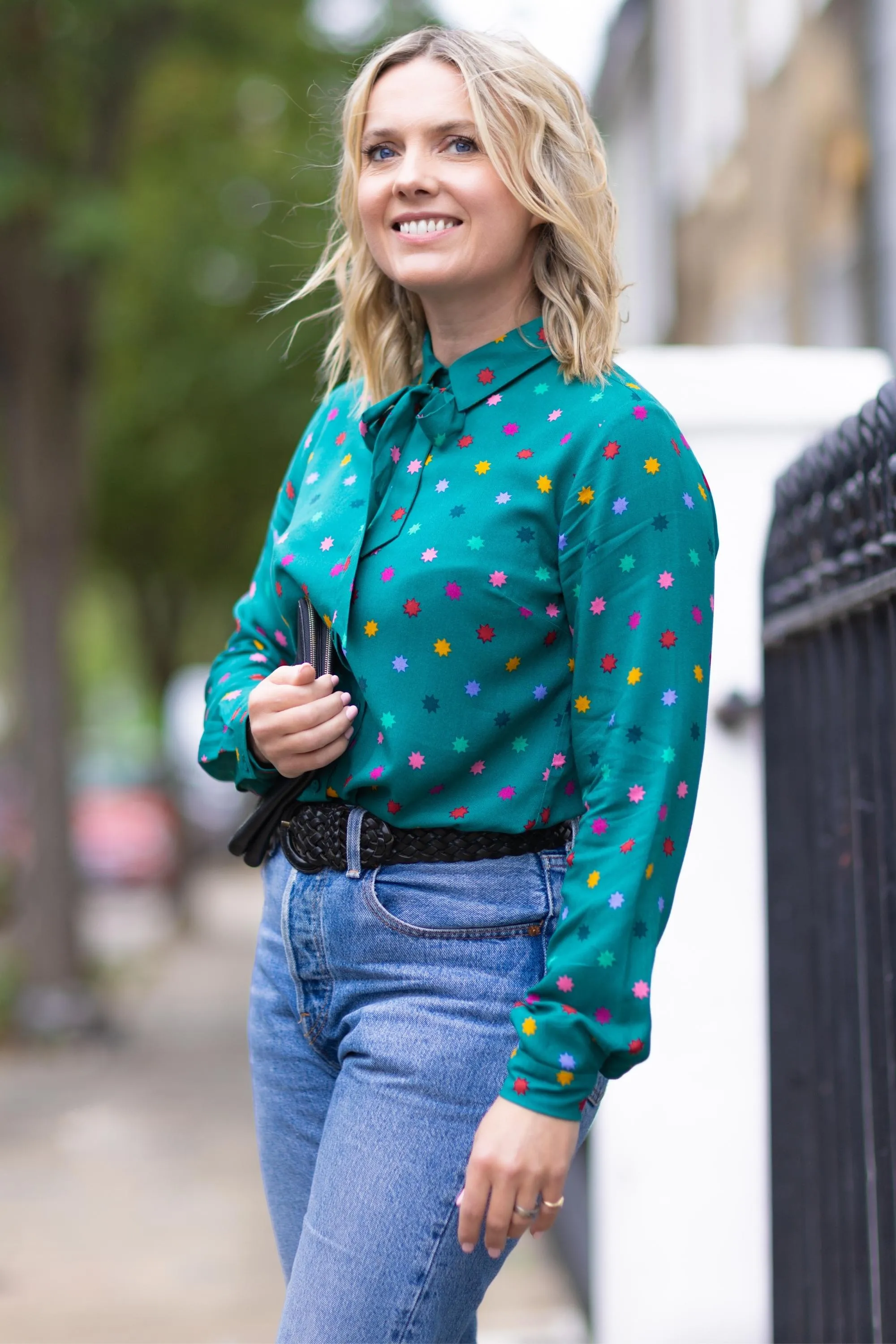 Catrina Shirt - Green, Winter Starburst