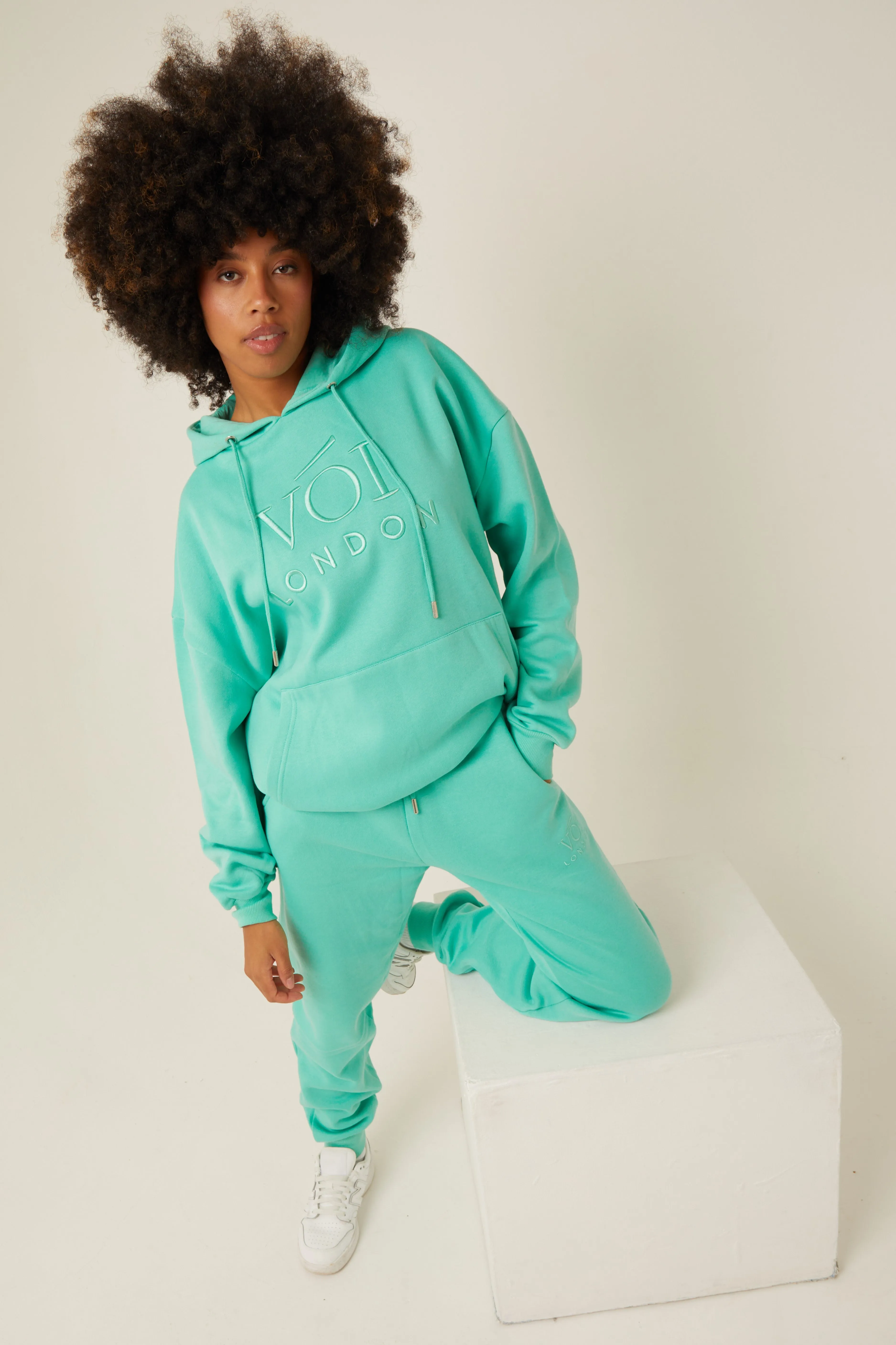 Chelsea Oversized Fleece Tracksuit - Aqua