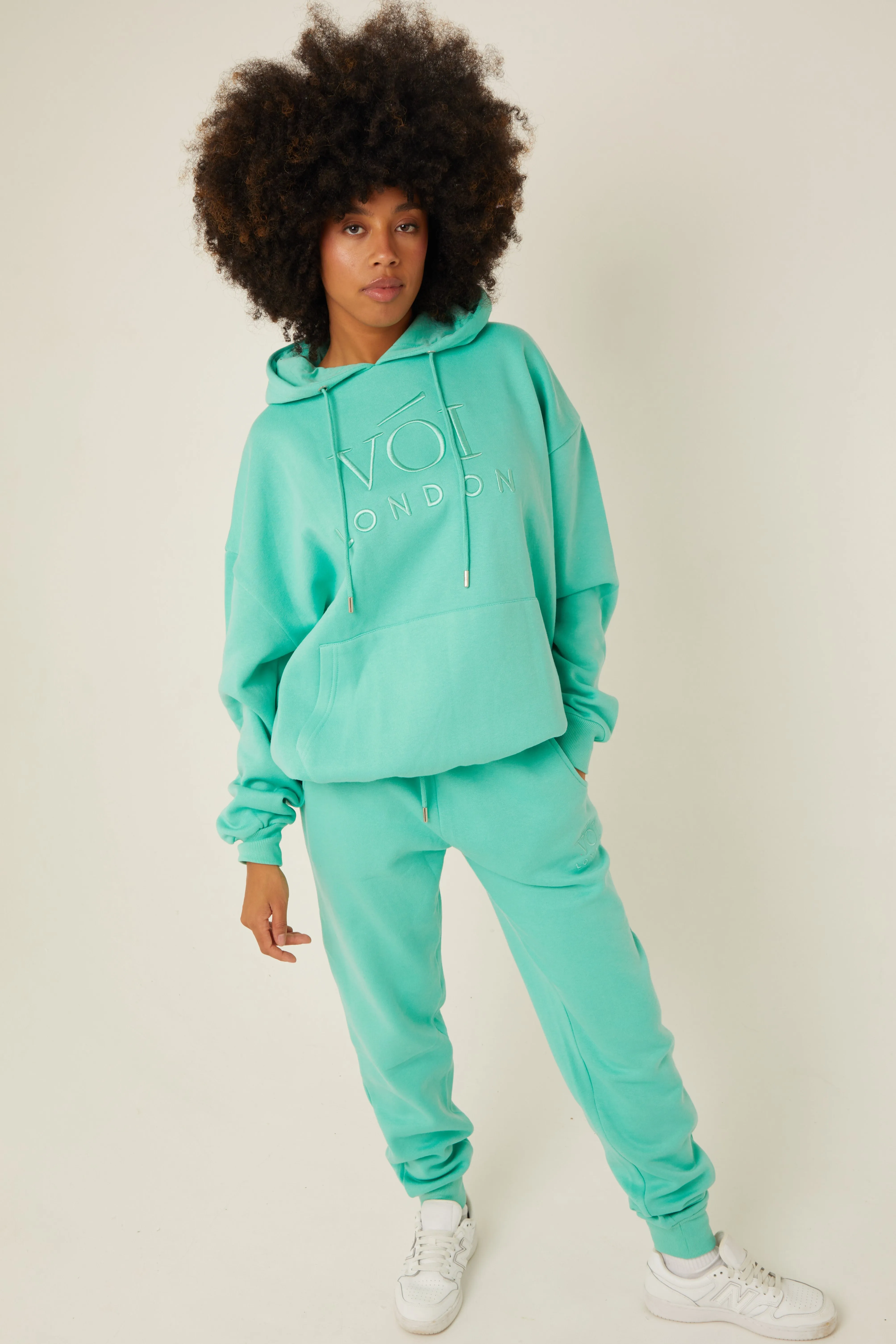 Chelsea Oversized Fleece Tracksuit - Aqua