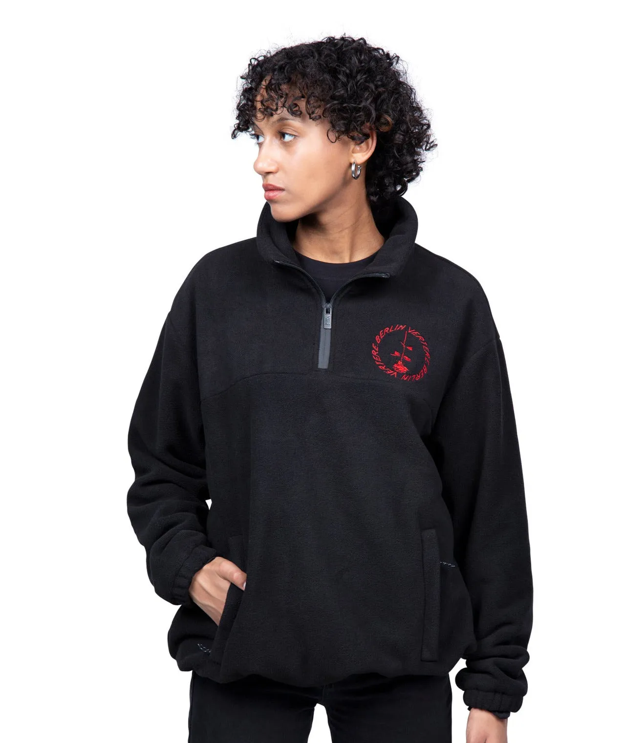 CIRCLE LOGO FLEECE SWEATER - BLACK