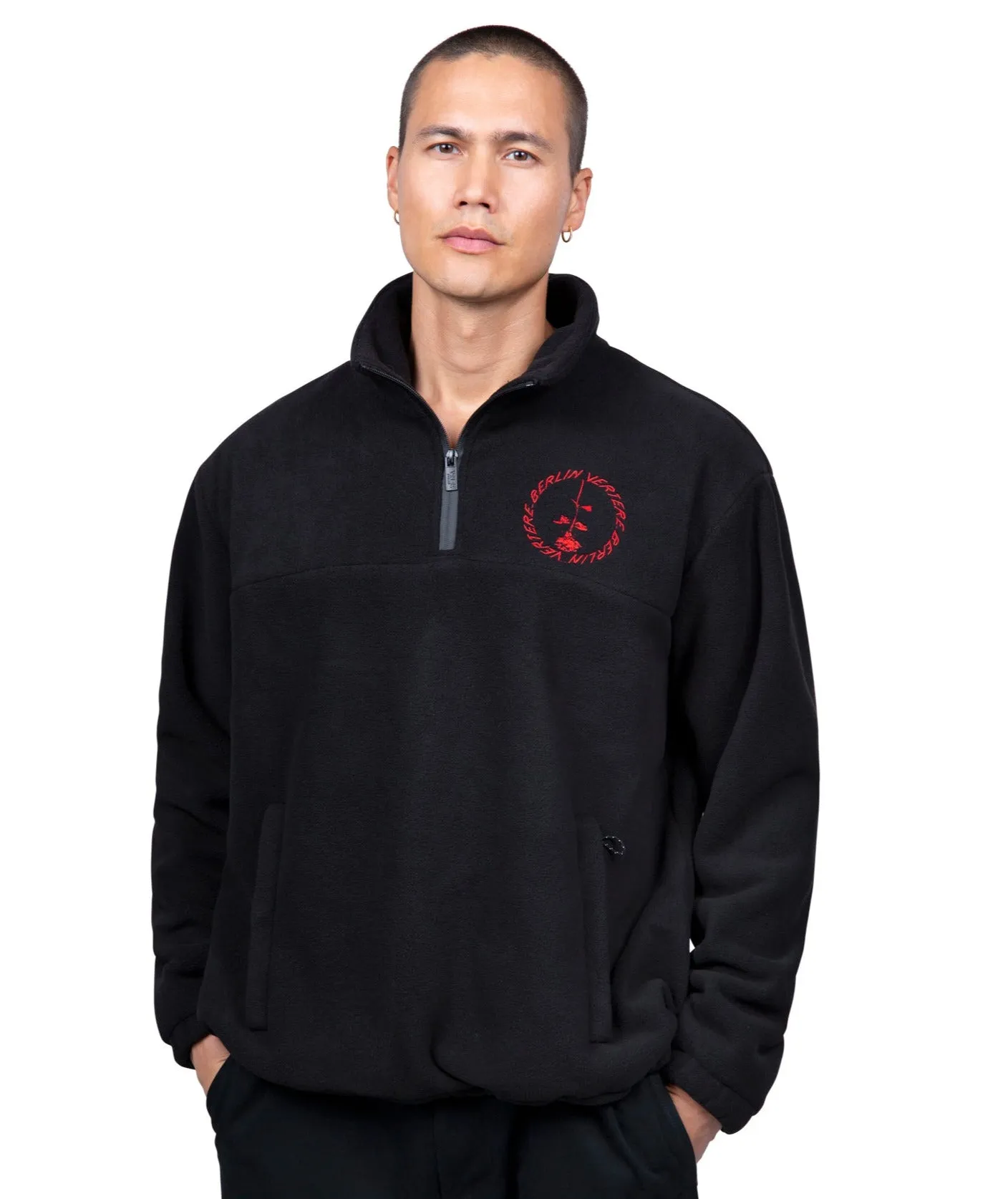 CIRCLE LOGO FLEECE SWEATER - BLACK