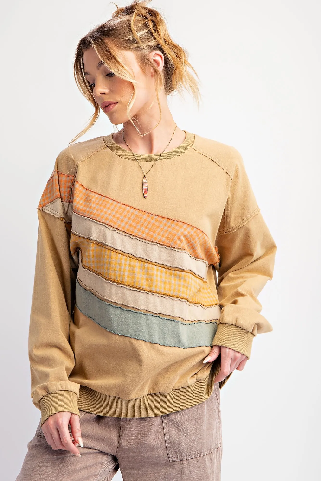 Color Mix Terry Pullover