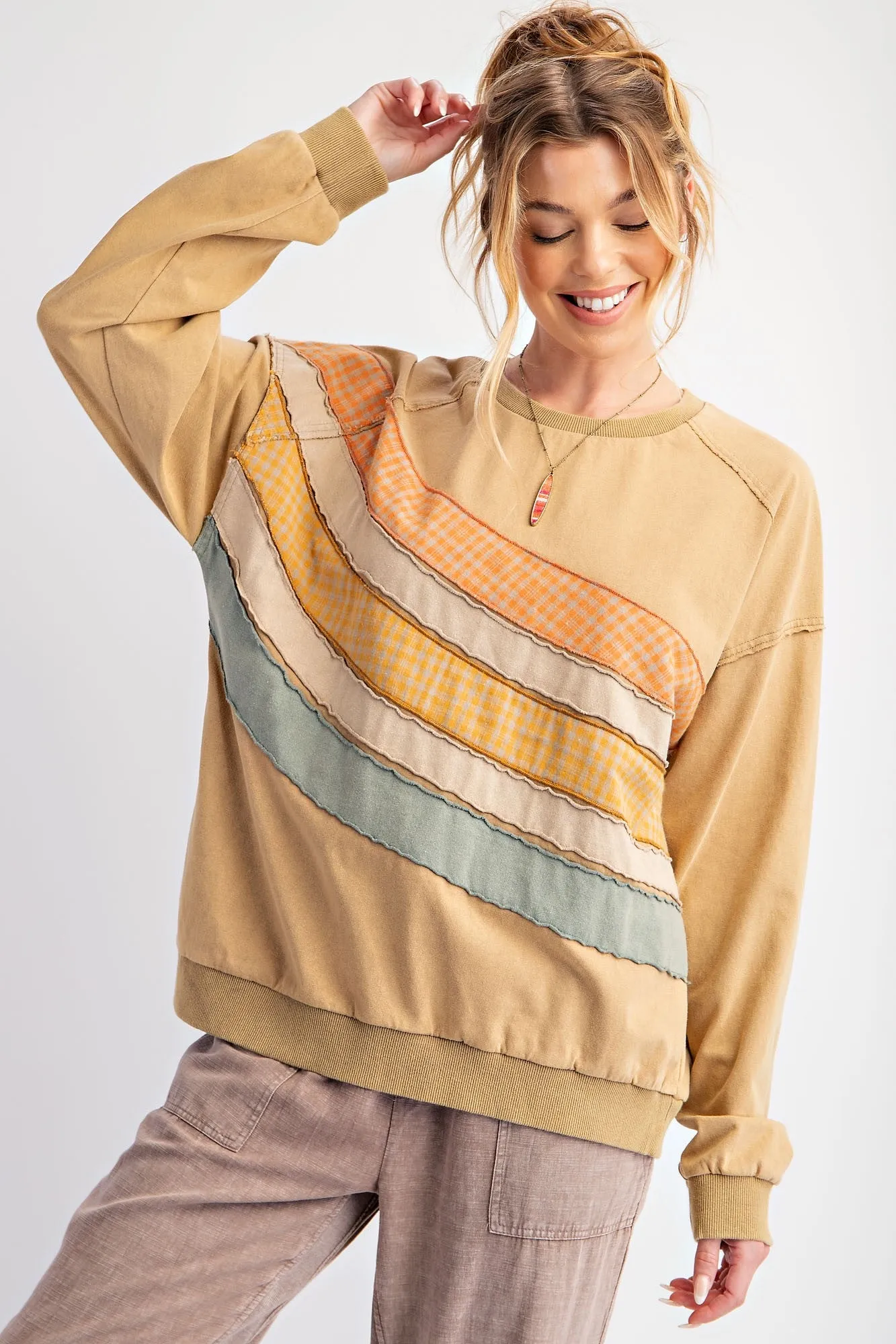 Color Mix Terry Pullover