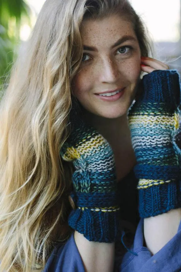 Colorblend Fingerless Wool Arm Warmers