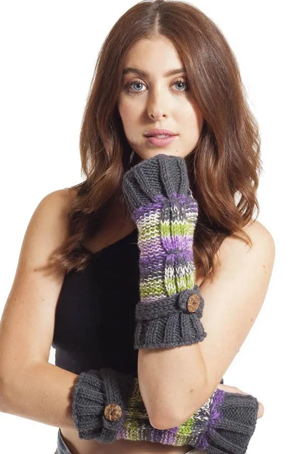 Colorblend Fingerless Wool Arm Warmers