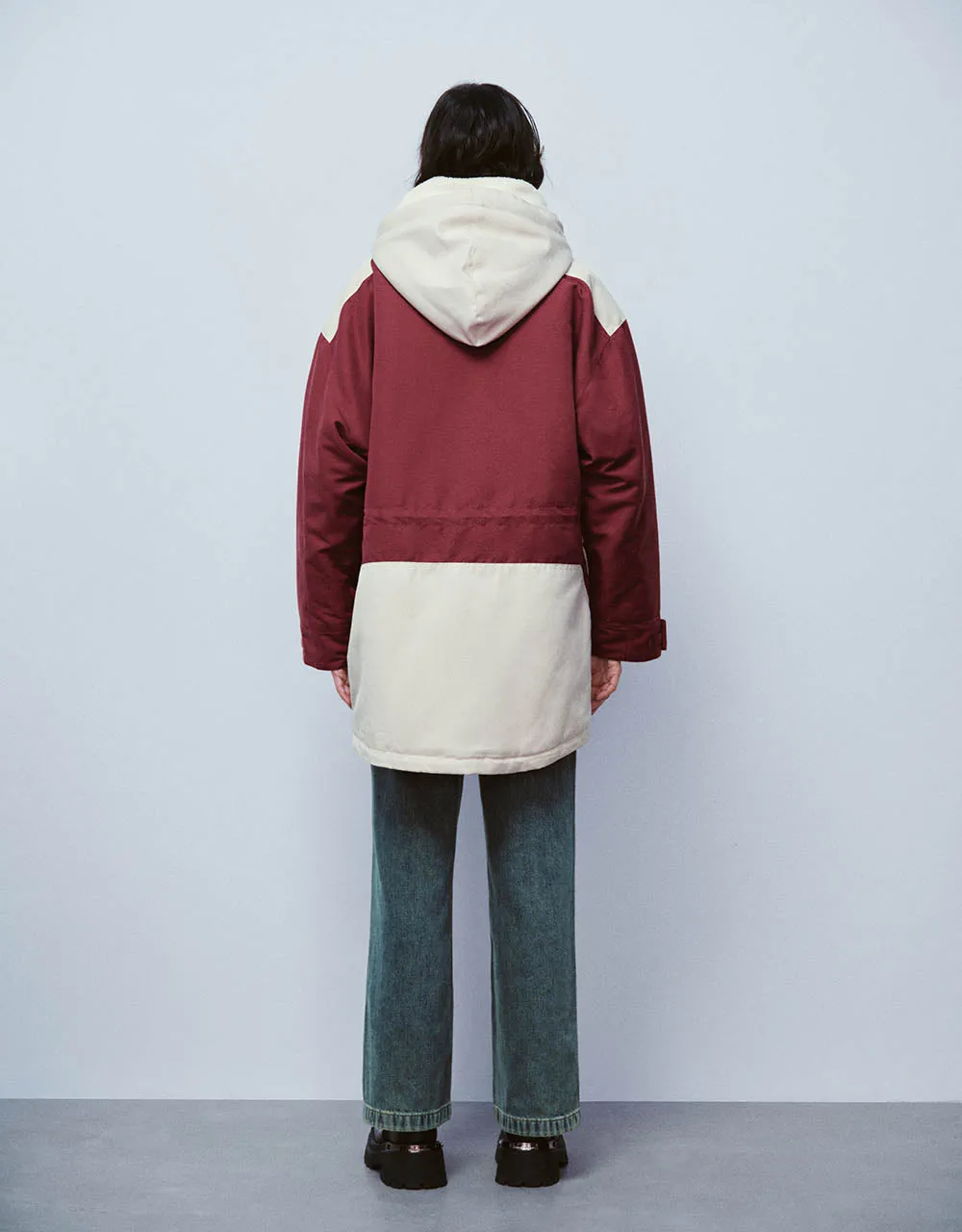 Colorblocks Hooded Padded Coat