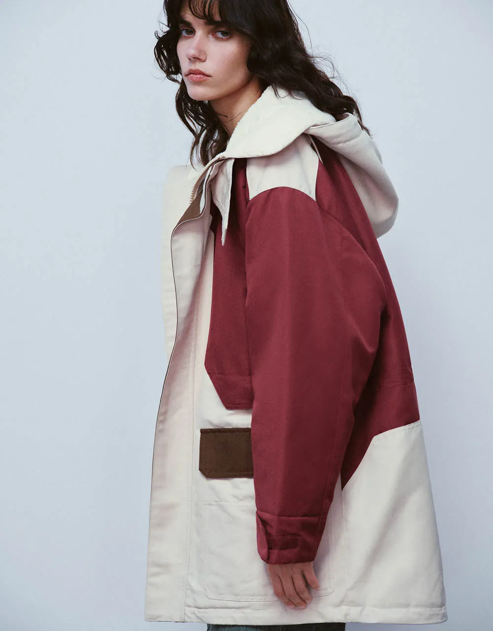 Colorblocks Hooded Padded Coat