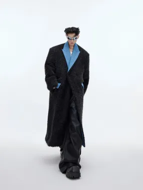 Contrast Peak Lapel Long Coat