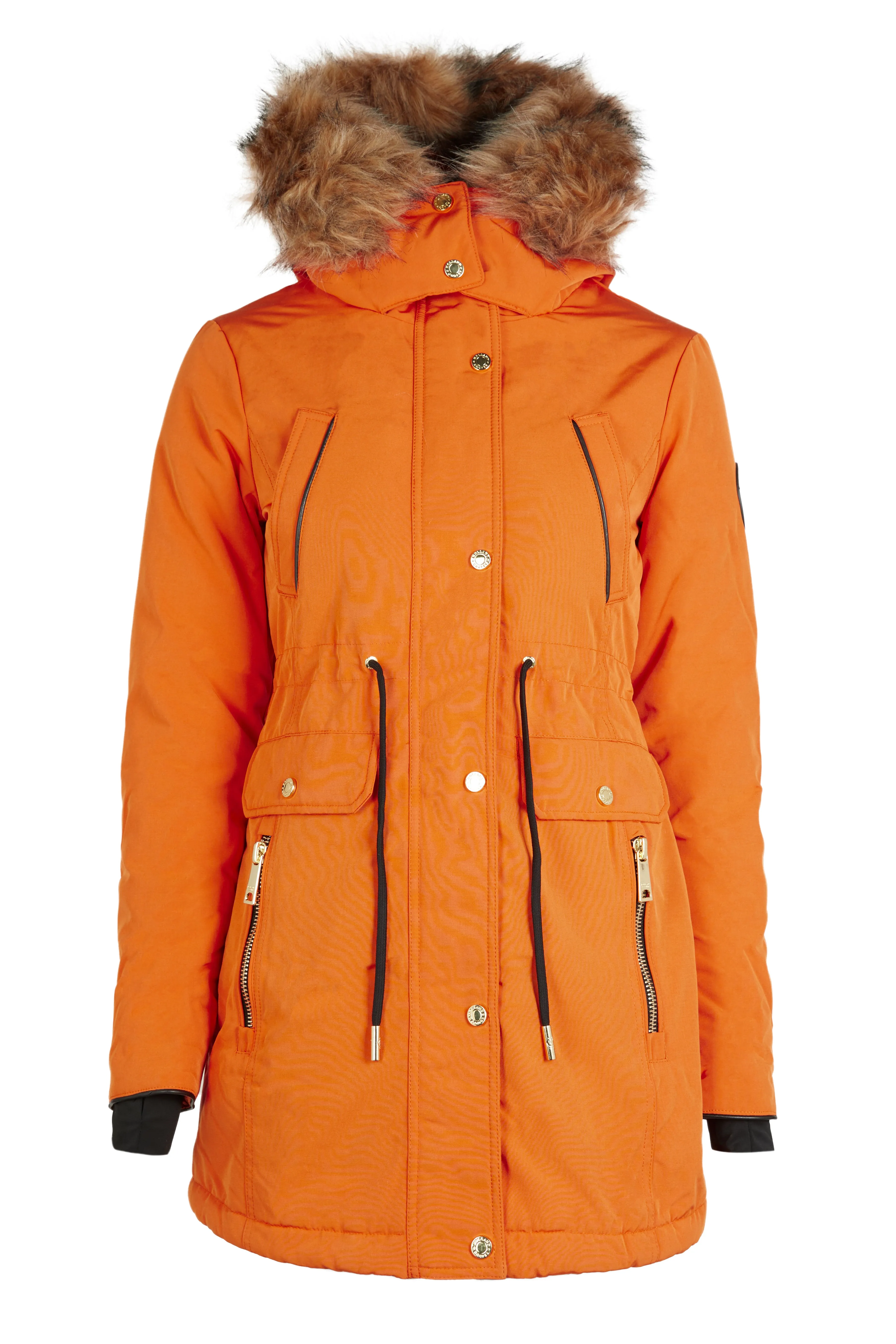 Corvara Womens Parka in Burnt Orange - Weather-Resistant and Insulated