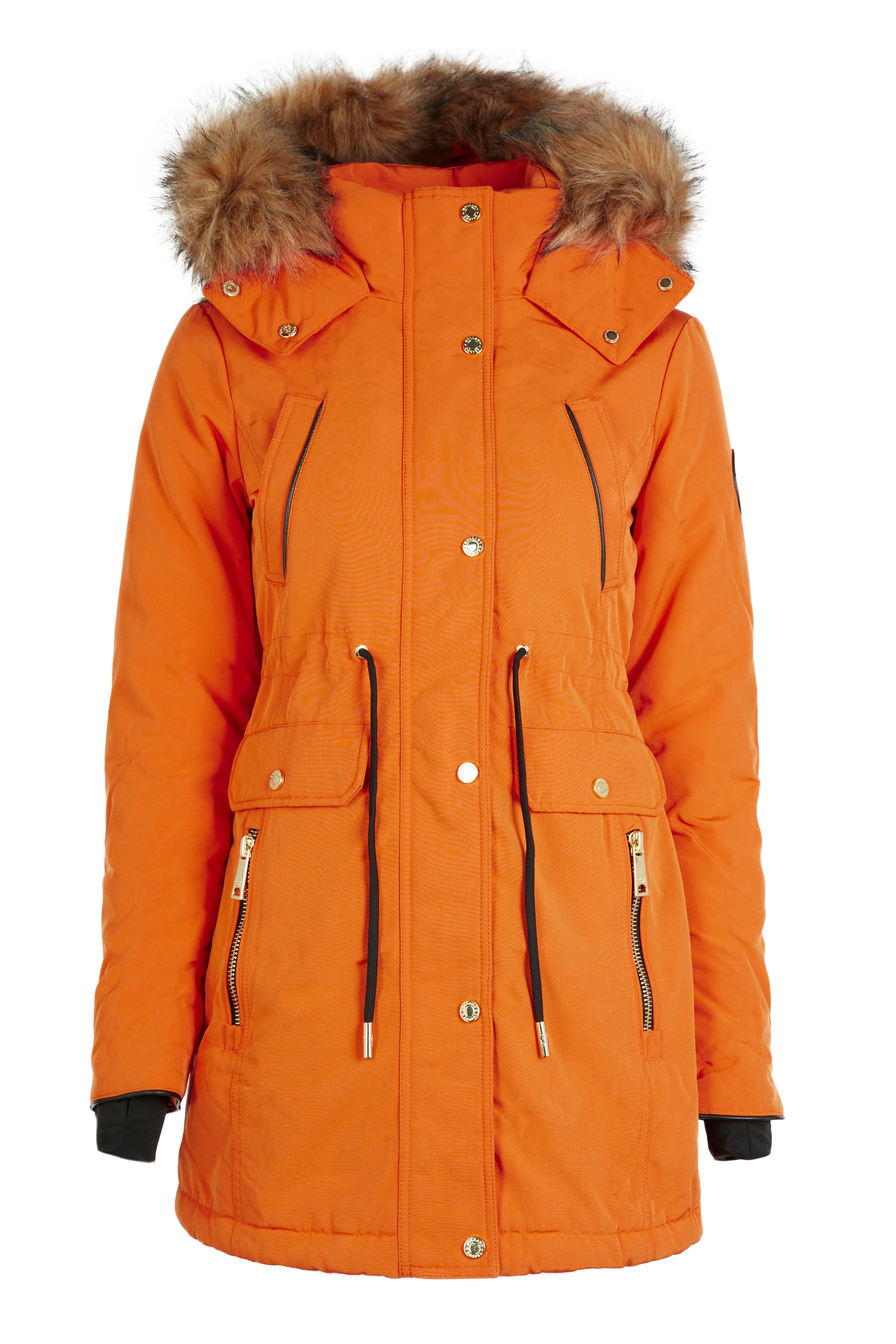 Corvara Womens Parka in Burnt Orange - Weather-Resistant and Insulated