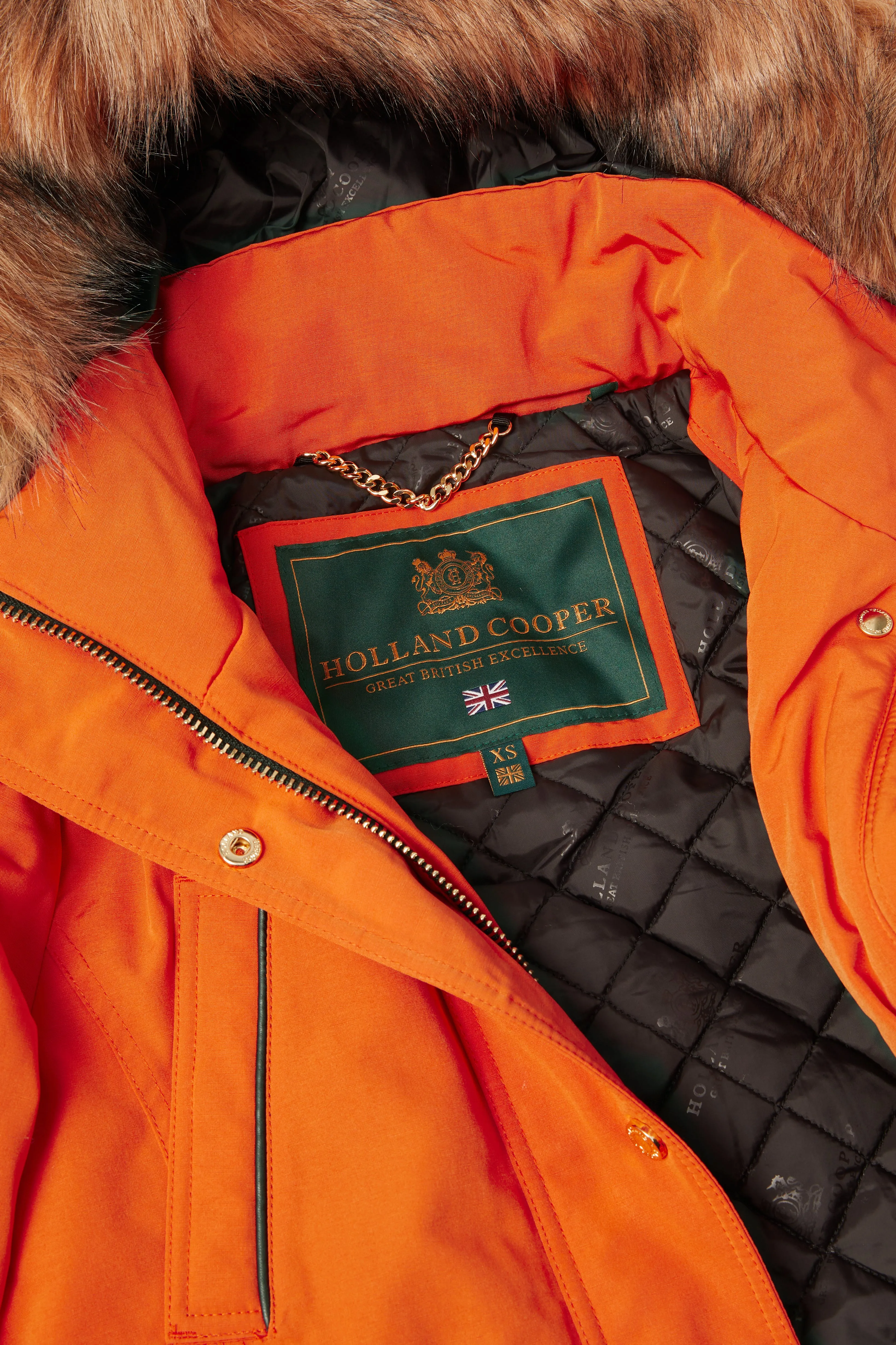 Corvara Womens Parka in Burnt Orange - Weather-Resistant and Insulated