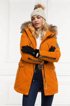 Corvara Womens Parka in Burnt Orange - Weather-Resistant and Insulated