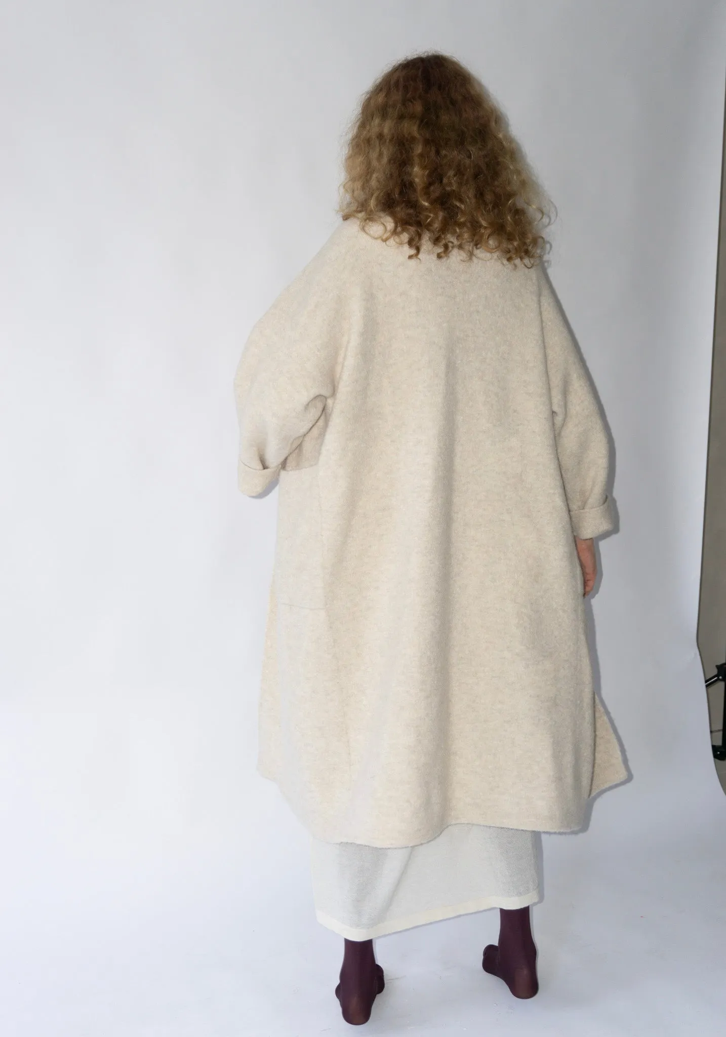 Double Face Long Coat in Ecru