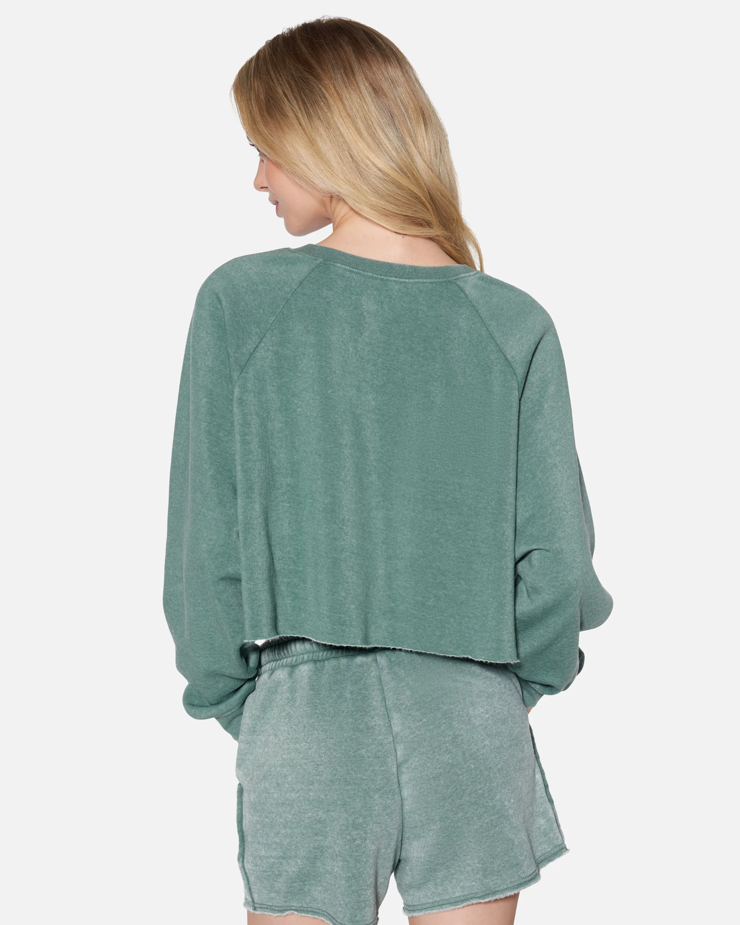 Essential Burnout Fleece Crop Crewneck