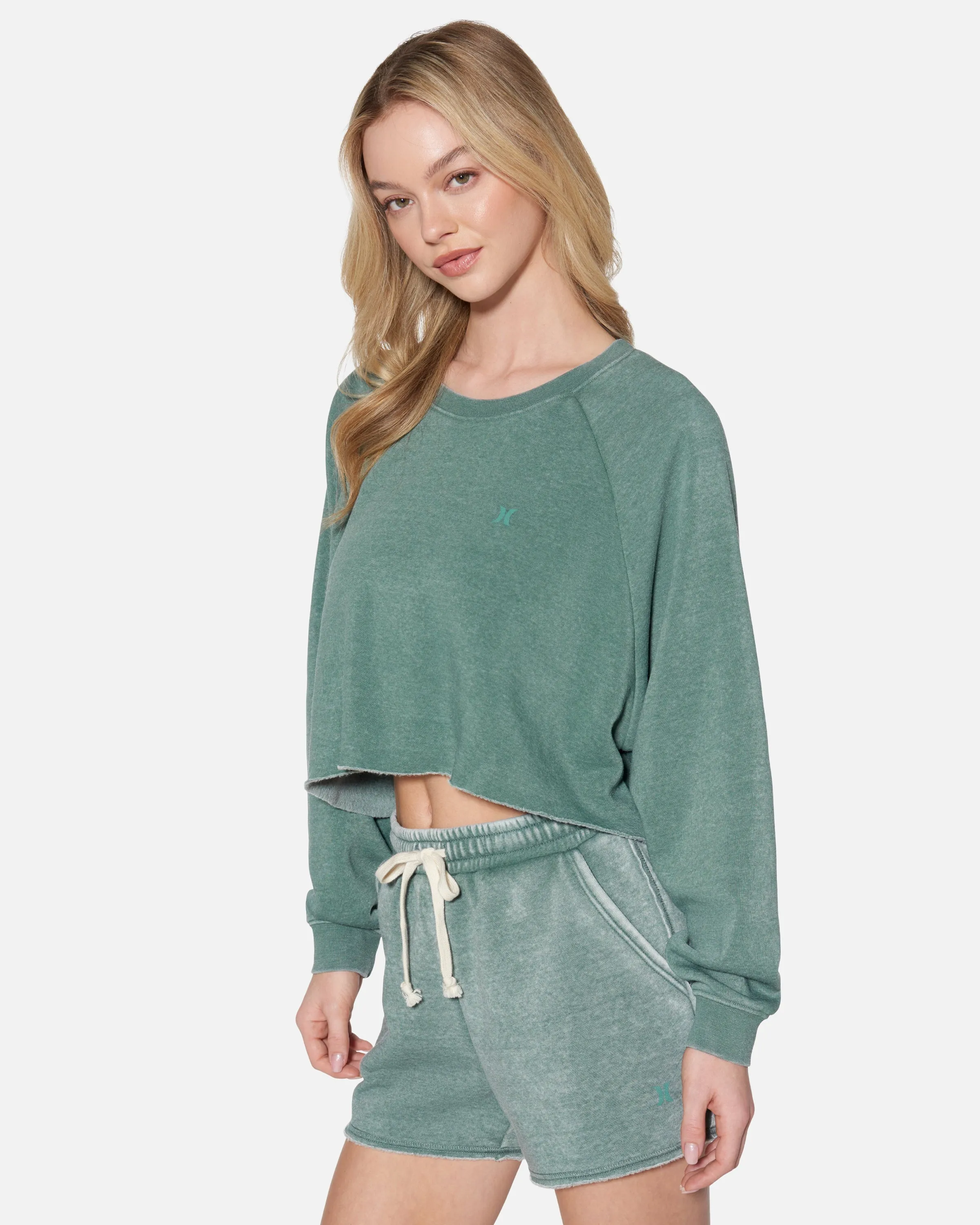 Essential Burnout Fleece Crop Crewneck