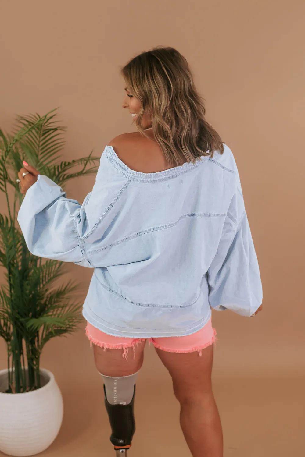 Everyday Oversized Denim Pullover