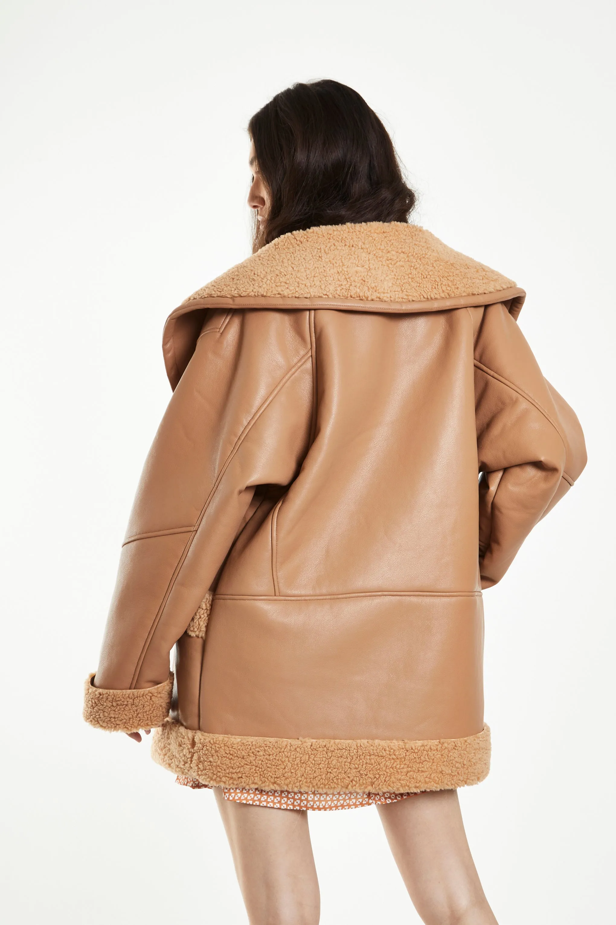 Glamorous Camel Faux Shearling Coat