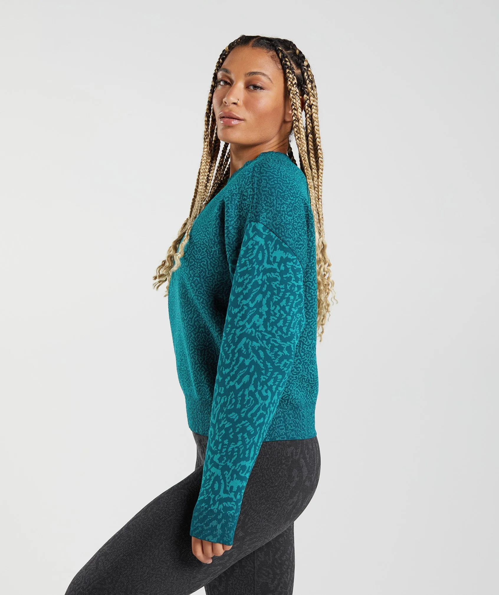 Gymshark Adapt Animal Sweatshirt - Reef | Winter Teal