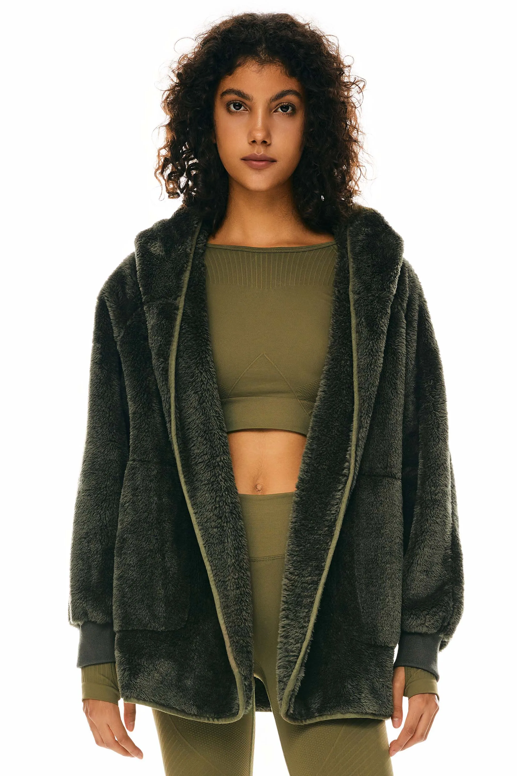 Hooded Fuzzy Fleece Jacket