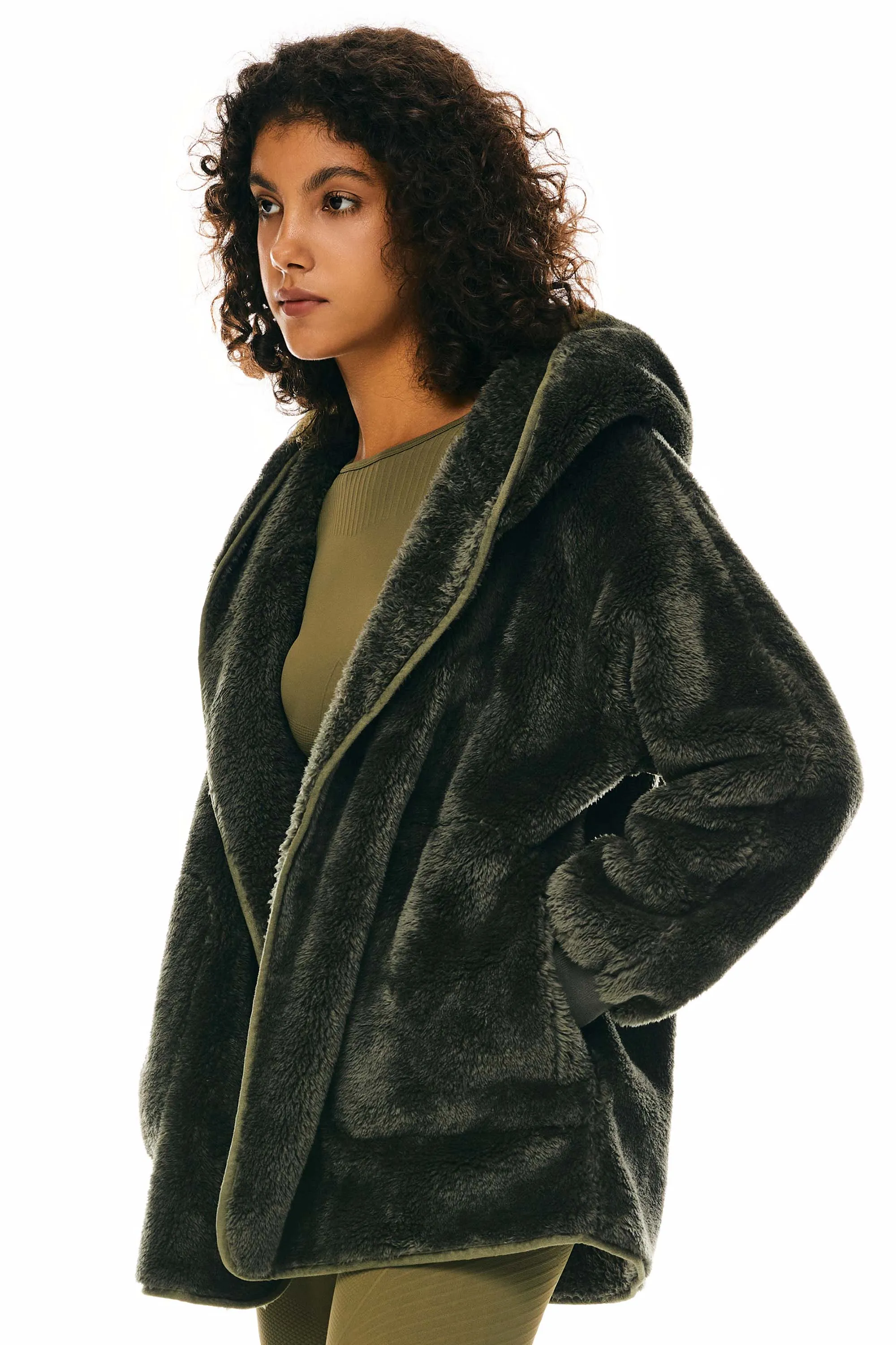 Hooded Fuzzy Fleece Jacket