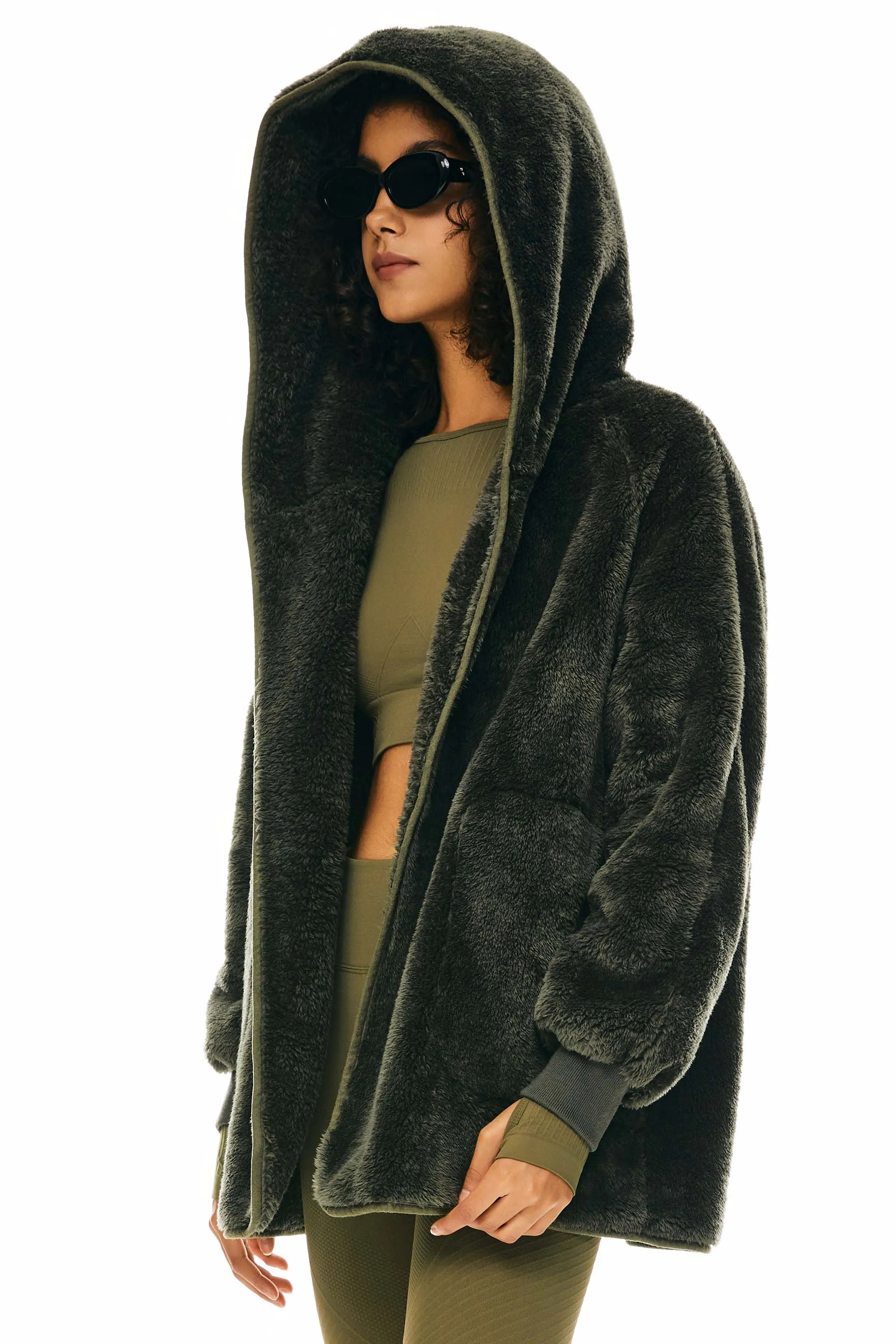 Hooded Fuzzy Fleece Jacket