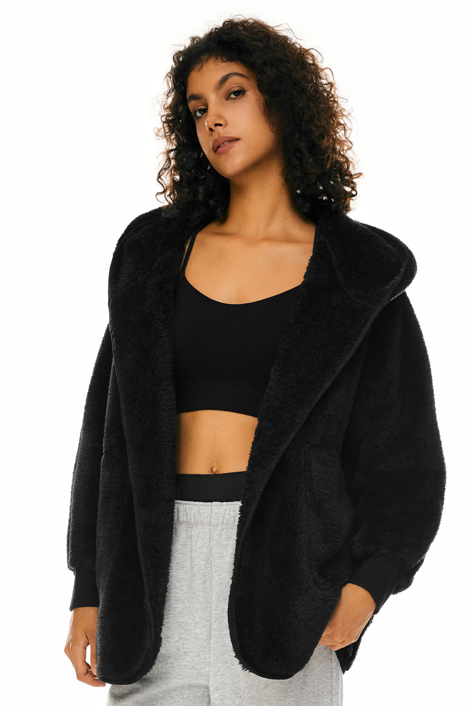 Hooded Fuzzy Fleece Jacket