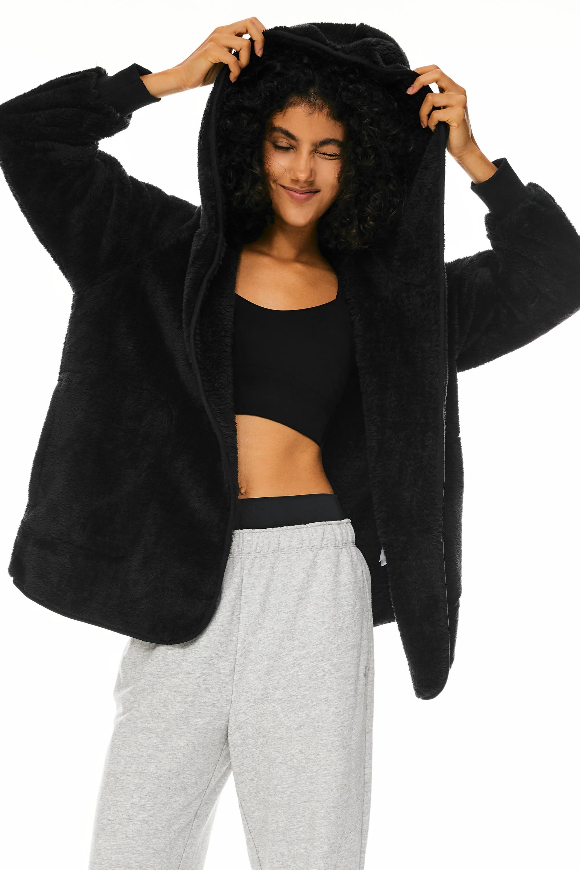 Hooded Fuzzy Fleece Jacket